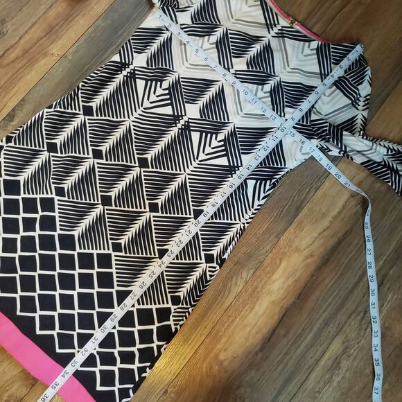 Eliza J Geometric Print 3/4 Sleeve Shift Dress Size 8 Multicolor - Picture 9 of 14